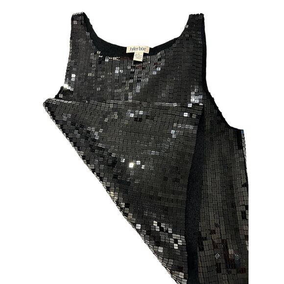 Tyler Boe black square sequin sweater tank. Size  XL - Picture 3 of 8